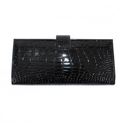 Портмоне мужское Croco-ПР-950 с хлястиком натуральная кожа 2 отд, 13 карм, черный крокодил (200) 201928 фото 2