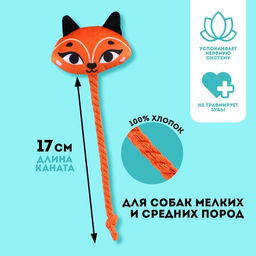 Игрушка для собак Лисенок, с канатом