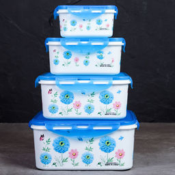 Салатник 4 штуки квадратный с крышками / 133 /уп 48/ 350, 800, 1300, 2100 мл - Галеонтрейд фото 7