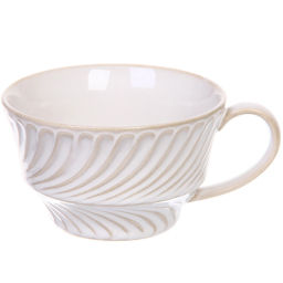 Чайная пара "Верона" (кружка 230мл, блюдце) полоска бежевая