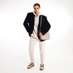 Сумка женская кросс-боди TEXTURA на молнии, 24×9×15 см, бежевая