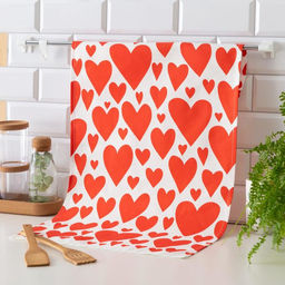 Полотенце Этель Red hearts 40х73см, 100% хлопок, саржа 190 г/м2