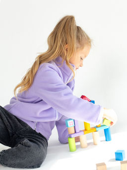 Толстовка ДЕТСКАЯ БАЗОВАЯ флисовая ЛИЛОВЫЙ NEW - Domtrik фото 2