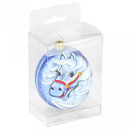 Елочная игрушка фигурка стеклянная "Зодиак. Лошадка " h8см, ручная художественная роспись, цвета микс, подарочная упаковка, "Символ 2026 года" (Россия)