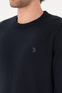 Erkek Slim Fit Bisiklet Yaka Lacivert Basic Kazak - U.s. polo assn фото 7