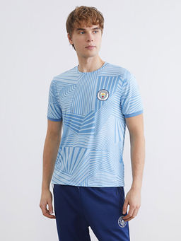 Bisiklet Yaka Manchester City Bask?l? Erkek Spor Ti??rt