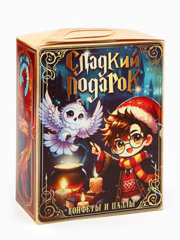 Сладкий детский новогодний подарок Чудесного Нового года, конфеты 500 г, пазл