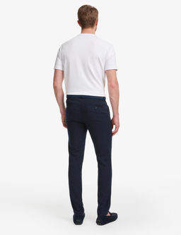Lacivert Slim Fit Beli Latikli Kanvas Pantolon