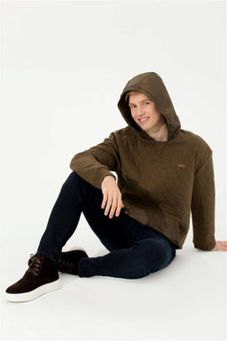 U. S. Polo Assn Мужская комфортная толстовка с капюшоном кокосового цвета - U.s. polo assn фото 7