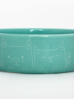 Миска керамическая Семья котов 300 мл - 13.413.44 см, бирюзовая - Пижон фото 7