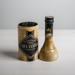 Коробка жестяная в форме бутылки Золото, 29,7 см 8 см 8 см - Дарите счастье фото 3