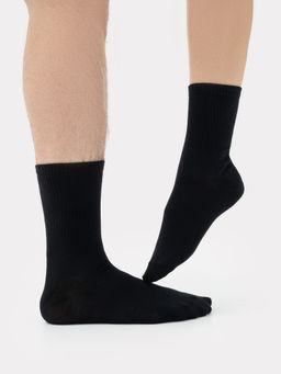 Цена за 5 пар! Носки унисекс черные с силиконовой пяткой черный 559UN-1910