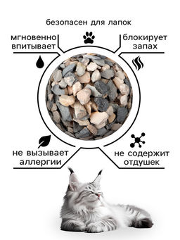 Наполнитель минеральный впитывающий Пижон для длинношерстных кошек, 10 л  фото 5