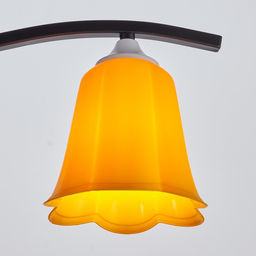 Цена за 2 шт. Плафон универсальный "Цветок"  Е14/Е27 желтый 14х14х13см