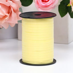 Лента для декора и подарков, лимонный, 0,5 см х 250 м