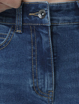 Джинсы трубы с декоративной стиркой из эластичного облегченного денима - Vilatte фото 7