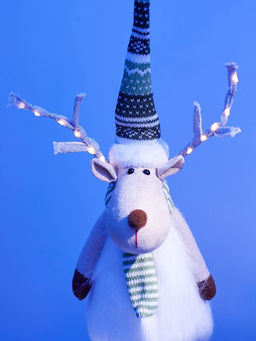 Фигура текстиль «Новогодний лосик» 58 см, 10 LED, от батареек АА×3, свечение тёплое белое