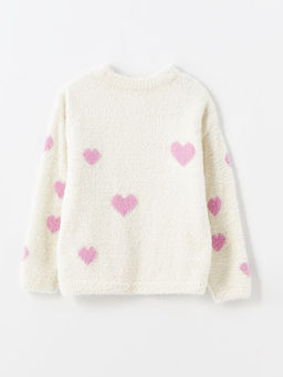 Bisiklet Yaka Desenli Uzun Kollu K?z ?ocuk Triko Kazak - Waikiki фото 2