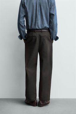 PANTAL?N STRAIGHT FIT ESTRUCTURA / Marr?n - Zara фото 3