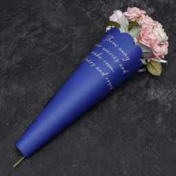 Цена за 10 шт. Пленка для цветов, фигурная, синяя, 55х30х45 см