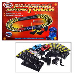 Автотрек "Параллельные гонки" (186 см.) от сети 220в, в коробке