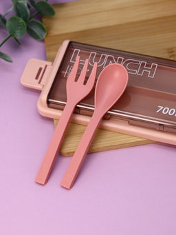 Ланчбокс "Life every day", pink (ложка+вилка), 700 мл