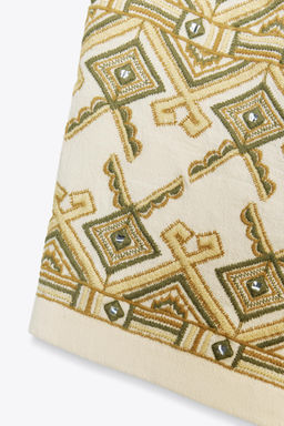 EMBROIDERED MIRROR BERMUDA SHORTS - Zara фото 16