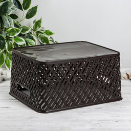 Корзина для хранения «Плетёнка», 35×29×17.5 см, коричневая