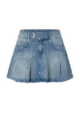 Mavi %100 Pamuk Bel Detayl_ Pileli Mini Denim Etek TWOAW27ET00034 - Trendyolmilla фото 5