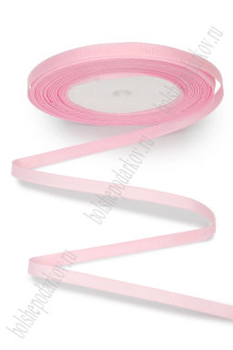Лента репсовая 0,6 см*20 ярд "1 сорт" (10 бобин) SF-1722, розовый №0004