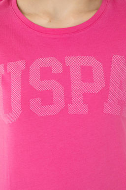 Женская базовая футболка цвета фуксии - U.s. polo assn фото 14