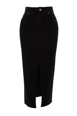 TRENDYOLMILLA Siyah More Sustainable Y?rtmacl? Maxi Denim Etek TWOSS23ET00290 фото 9