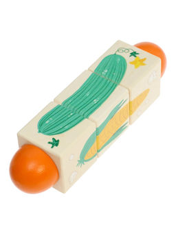 Кубики деревянные на оси  «Овощи» , 3 кубика