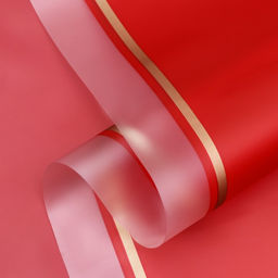 Плёнка для цветов, красный с золотым, 58 см×10 м