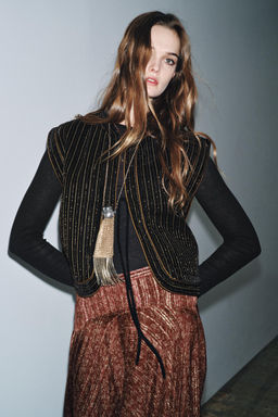 VELVET QUILTED WAISTCOAT ZW COLLECTION LIMITED EDITION - Zara фото 6