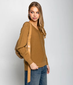 Джемпер #КТ8208, тёмно-бежевый - Dommod фото 2