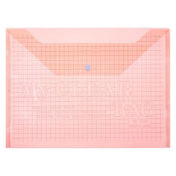 Цена за 12 шт. Папка-конверт на кнопке, А4, 120 мкм, Calligrata «Клетка», тонированная, розовая