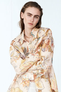 Camisa oversize de lino - H&m фото 7