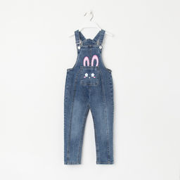 Полукомбинезон для девочек, цвет синий, рост 92см