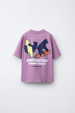 CAMISETA ESTAMPADO SURF / Morado - Zara фото 6