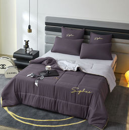 Одеяло Mency средней плотности однотонное с простыней на резинке и наволочками ODMENOR06