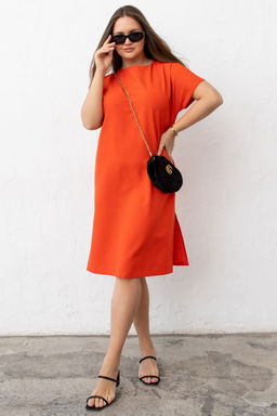 Платье А-350 красный апельсин