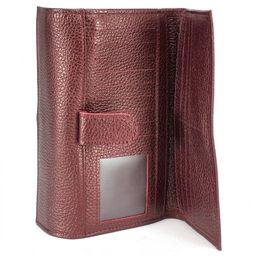 Портмоне женское Croco-ПР-954 натуральная кожа 3 отд, 17 карм, бордо металлик (232) 227360 фото 3