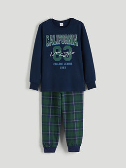 Bisiklet Yaka California Bask?l? Erkek ?ocuk Pijama Tak?m