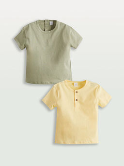 Bisiklet Yaka Basic Erkek Bebek Ti??rt 2li