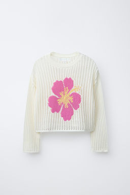 JERSEY PUNTO FLOR HIBISCUS / Crudo - Zara фото 3