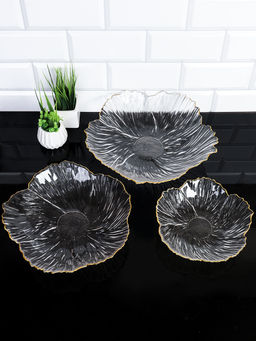 Салатник 3 штуки 28/25/19 см / 9067 /уп 8/ золотая обводка - ГалеонТрейд фото 2