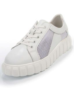 03-PDA93-1 WHITE Полуботинки спортивные женские (натуральная кожа, сетка) - No name фото 4
