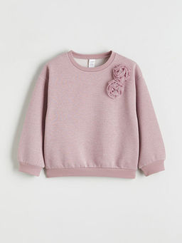 Bisiklet Yaka Ta?l? K?z ?ocuk Sweatshirt