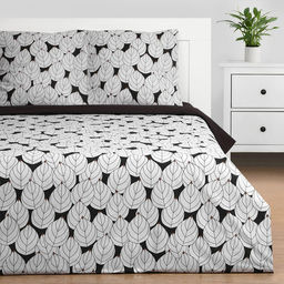 Постельное бельё Этель дуэт Black leaves 143х215 см 2 шт, 220х240 см, 70х70 см 2 шт, поплин, 125 г/м2